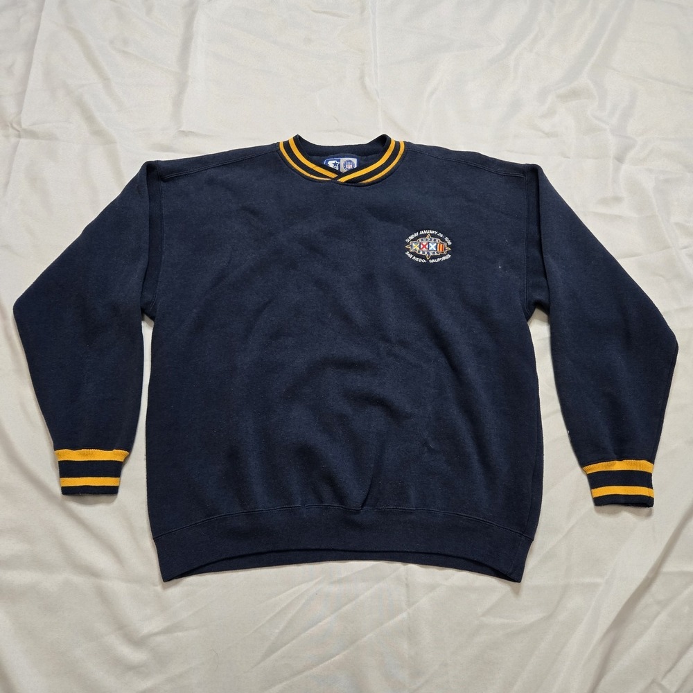 Vtg Starter Superbowl 32 XXXIII NFL Crew Neck sweatshirt Sz XL Broncos Packers